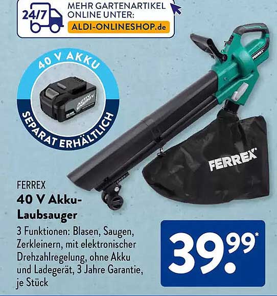 FERREX 40 V Akku-Laubsauger