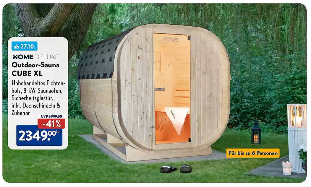 HOMEDELUXE Outdoor-Sauna CUBE XL