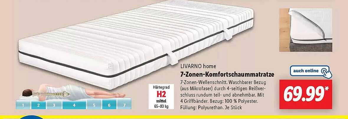 LIVARNO home 7-Zonen-Komfortschaummatratze