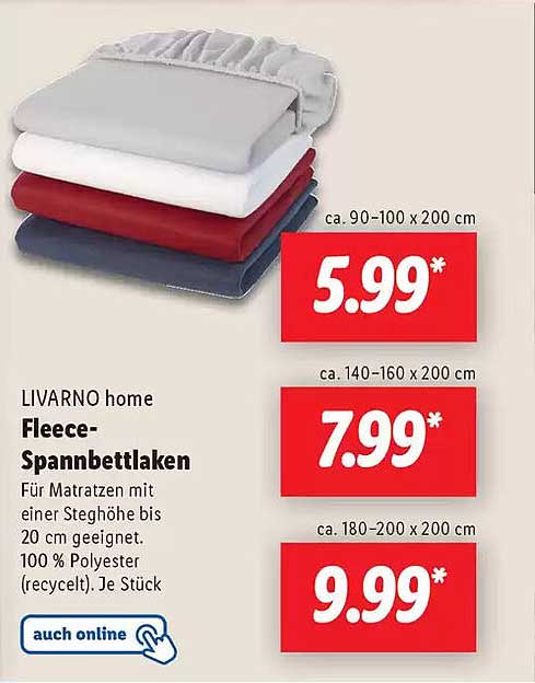 LIVARNO home Fleece-Spannbettlaken