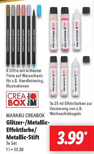 MARABU CREABOX Glitzer-/Metallic-Effektfarbe/Metallic-Stift