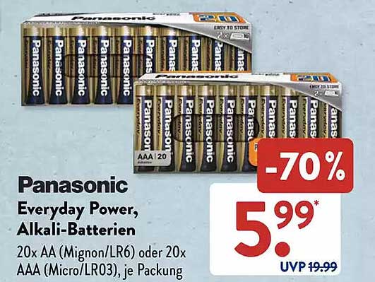 Panasonic Everyday Power, Alkali-Batterien