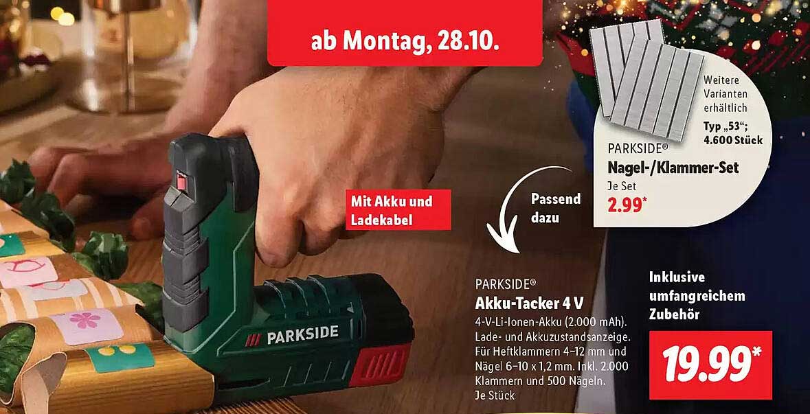 PARKSIDE® Akku-Tacker 4 V