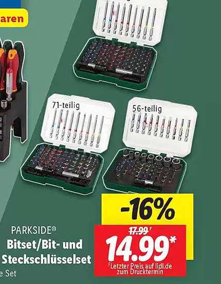 PARKSIDE® Bitset/Bit- und Steckschlüsselset