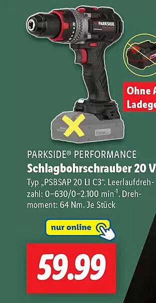 PARKSIDE PERFORMANCE Schlagbohrschrauber 20 V