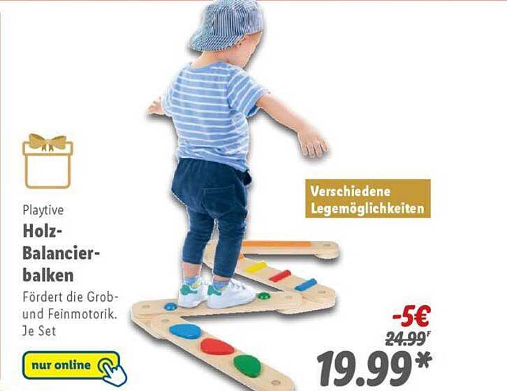 Playtive Holz-Balancierbalken