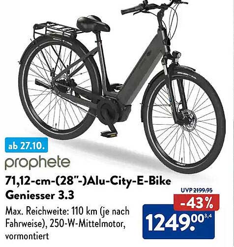 prophete 71,12-cm-(28”-)Alu-City-E-Bike Geniesser 3.3