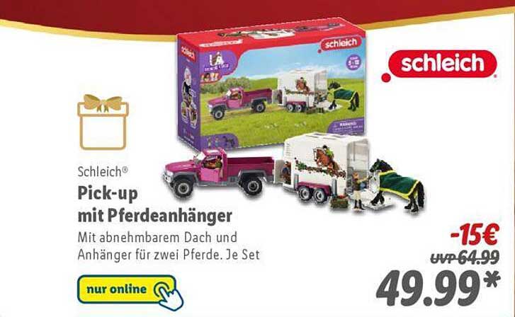 Schleich® Pick-up mit Pferdeanhänger