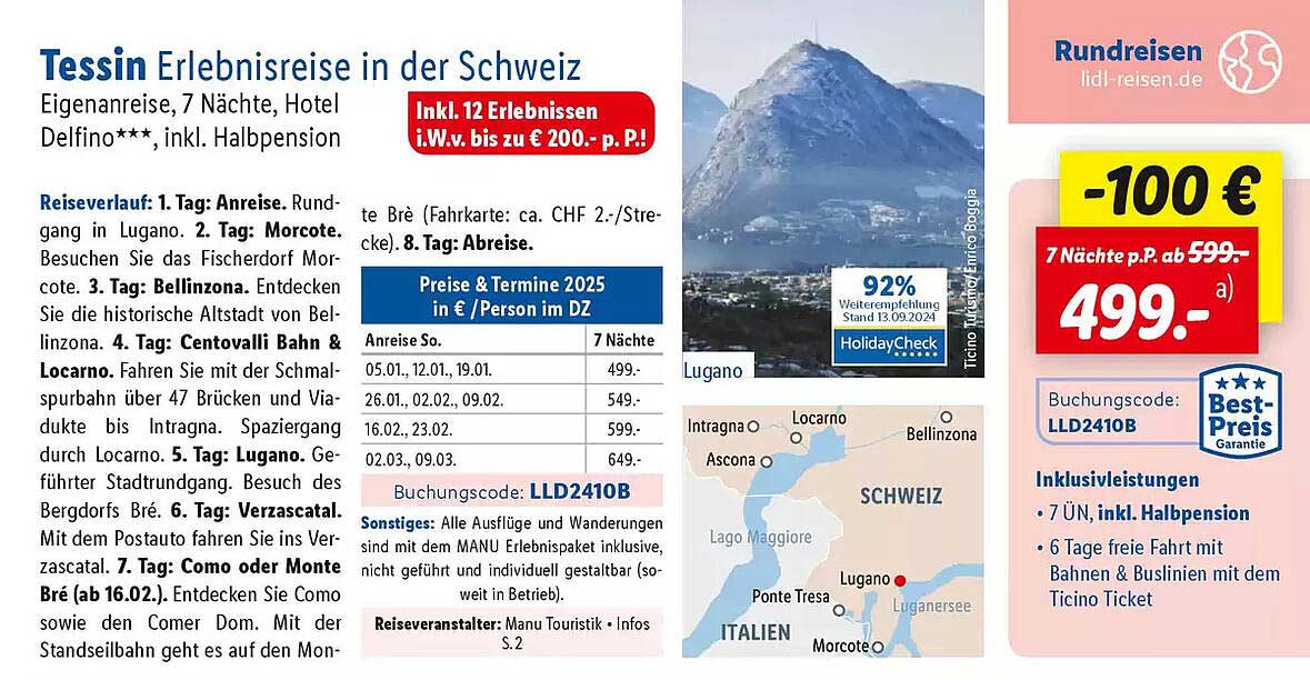 Tessin Erlebnisreise in der Schweiz