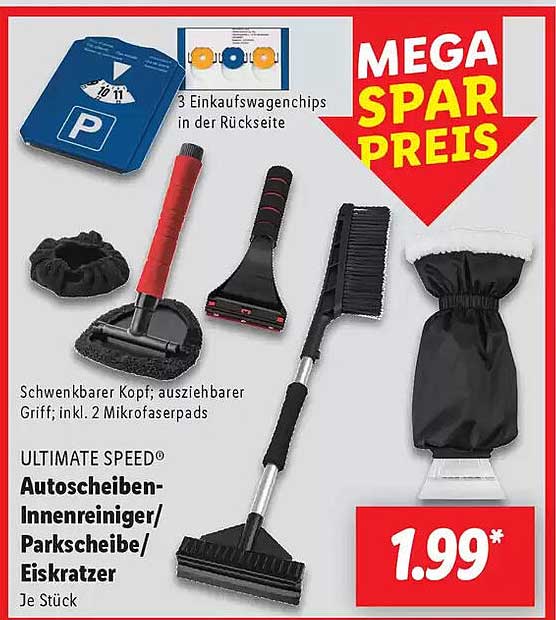 ULTIMATE SPEED® Autoscheiben-Innenreiniger/Parkscheibe/Eiskratzer