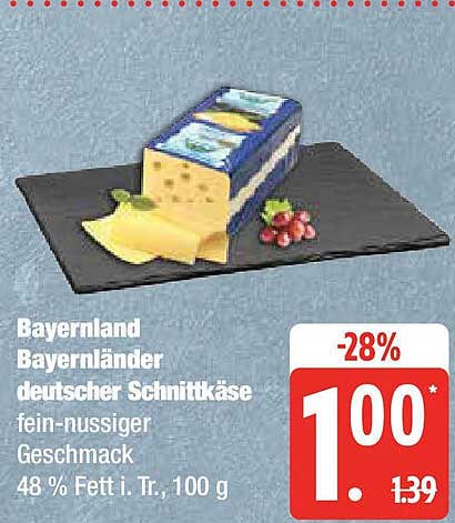 Bayerland Bayernländer deutscher Schnittkäse fein-nussiger Geschmack