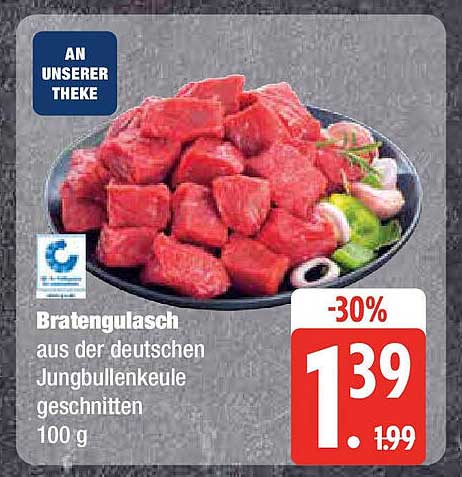 Bratengulasch aus der deutschen Jungbullenkeule