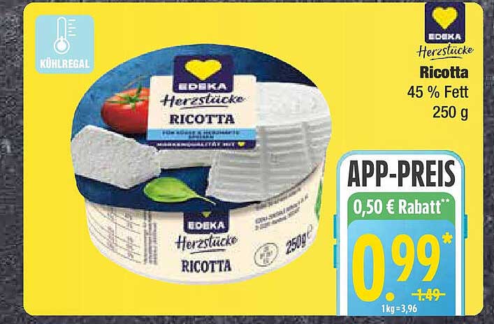 Edeka Herztücke Ricotta