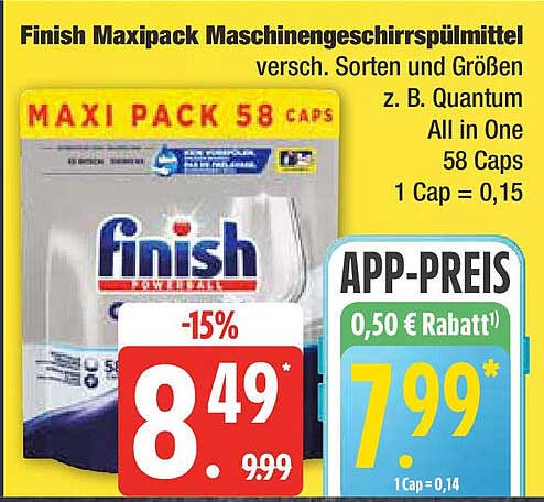 Finish Maxipack Maschinen Geschirrspülmittel