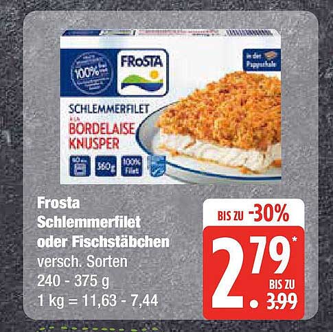 Frosta Schlemmerfilet oder Fischstäbchen