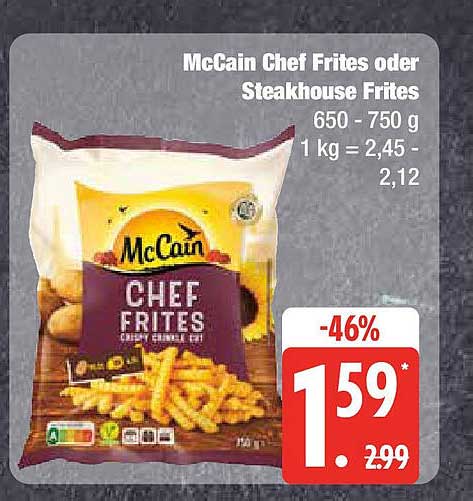 McCain Chef Frites oder Steakhouse Frites