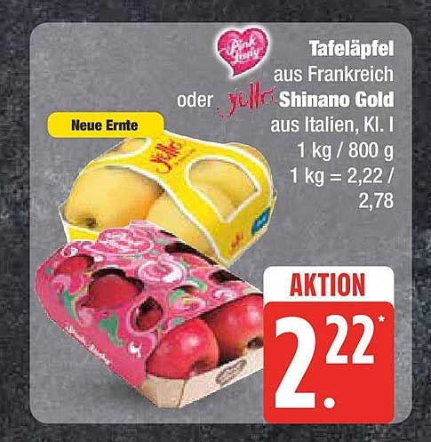 Tafeläpfel oder Shinano Gold