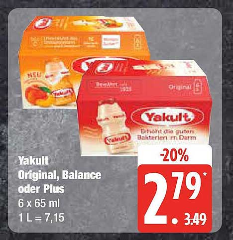 Yakult Original, Balance oder Plus