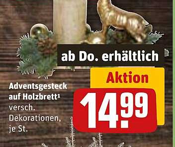 Adventsge Steck auf Holzbrett