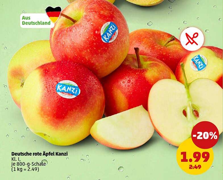 Deutsche rote Äpfel Kanzi