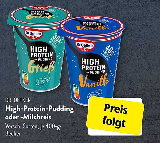 Dr. Oetker High-Protein-Pudding oder -Milchreis