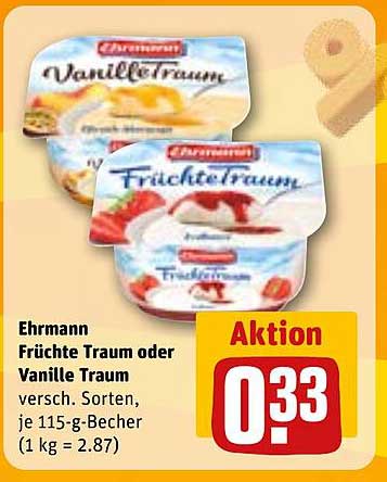 Ehrmann Früchte Traum oder Vanille Traum