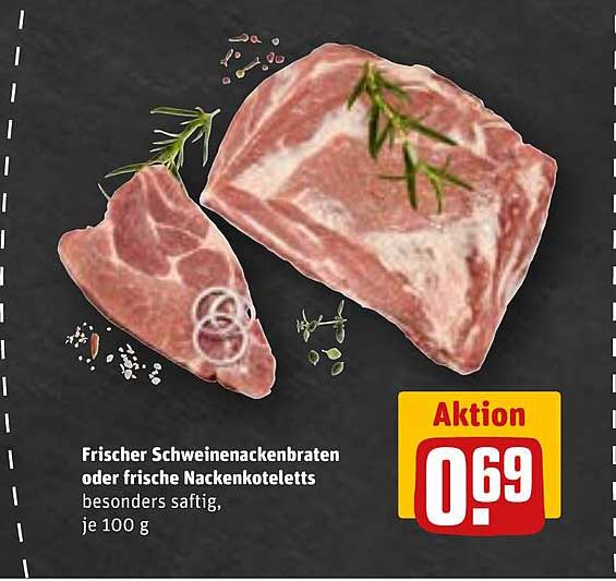 Frischer Schweinenackenbraten oder frische Nackensteaks