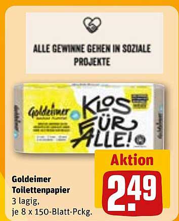 Goldeimer Toilettenpapier