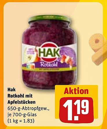 Hak Rotkohl mit Apfelstücken