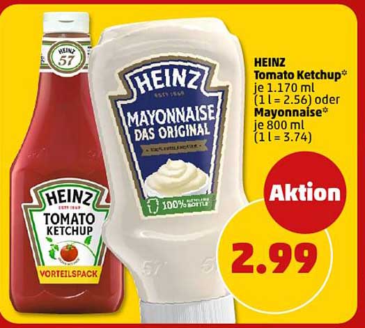 HEINZ Tomat Ketchup oder Mayonnaise das Original