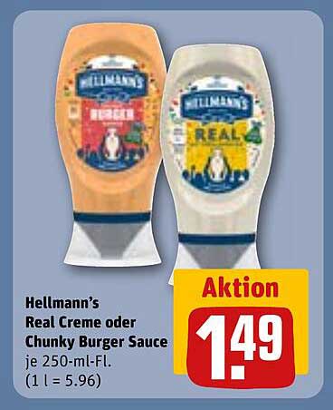 Hellmann’s Real Creme oder Chunky Burger Sauce