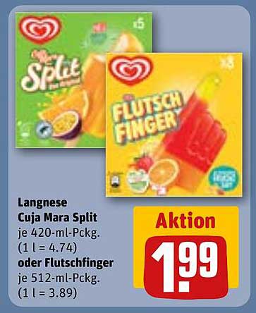 Langnese Cuja Mara Split oder Flutschfinger