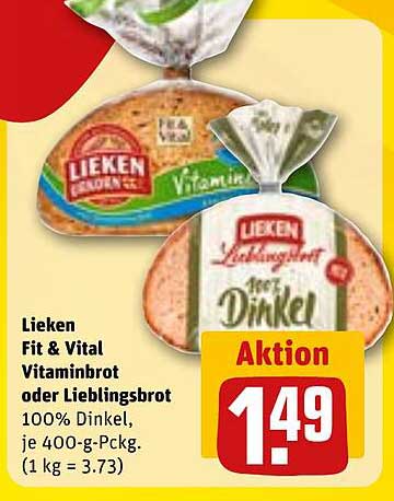 Lieken Fit & Vital Vitaminbrot oder Lieblingsbrot