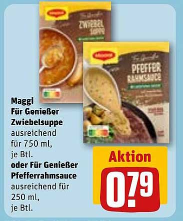 Maggi Für Genießer Zwiebelsuppe oder Für Genießer Pfefferrahmsauce