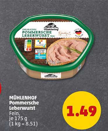 MÜHLENHOF Pommersche Leberwurst fein