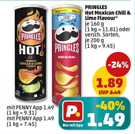 PRINGLES Hot Mexican Chili & Lime Flavour