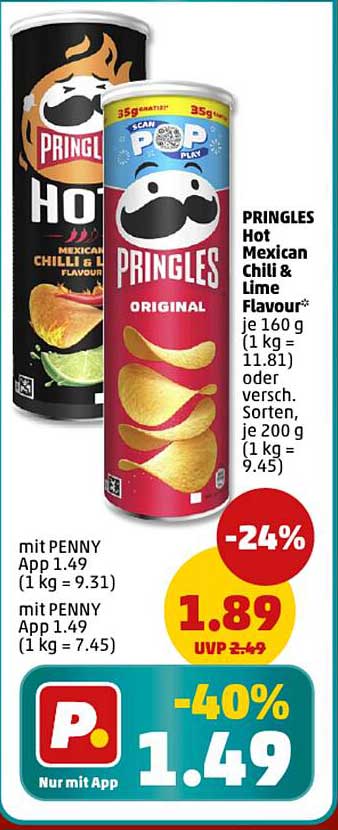 PRINGLES Hot Mexican Chilli & Lime Flavour