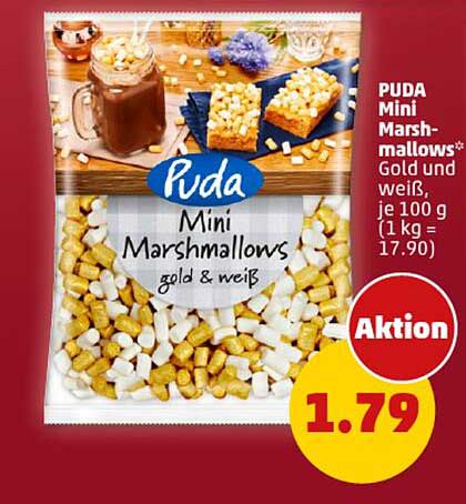 PUDA Mini Marshmallows gold & weiß