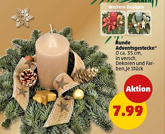 Runde Adventsgestecke