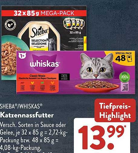 SHEBA®/WHISKAS® Katzennaßfutter