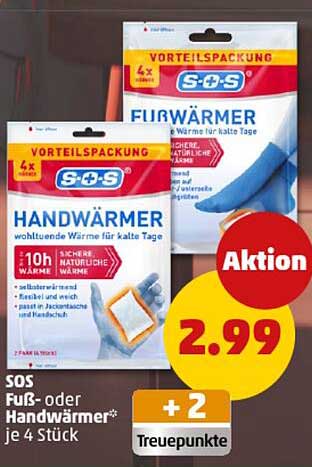 SOS Fuß- oder Handwärmer* je 4 Stück