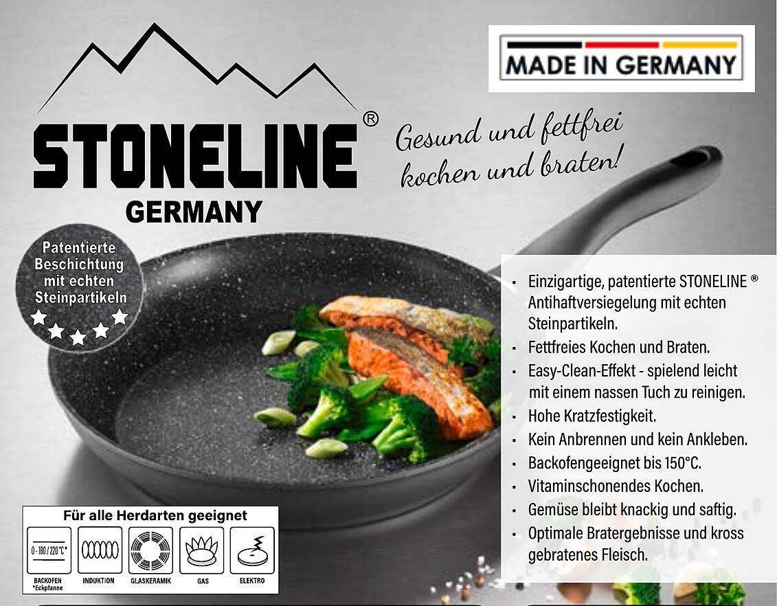 STONELINE® Gesund und fettfrei kochen und braten!