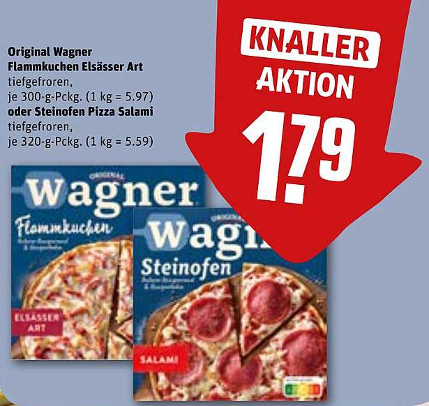 Wagner Flammkuchen Elsässer Art oder Steinofen Pizza Salami