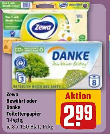 Zewa Bewährt oder Danke Toilettenpapier