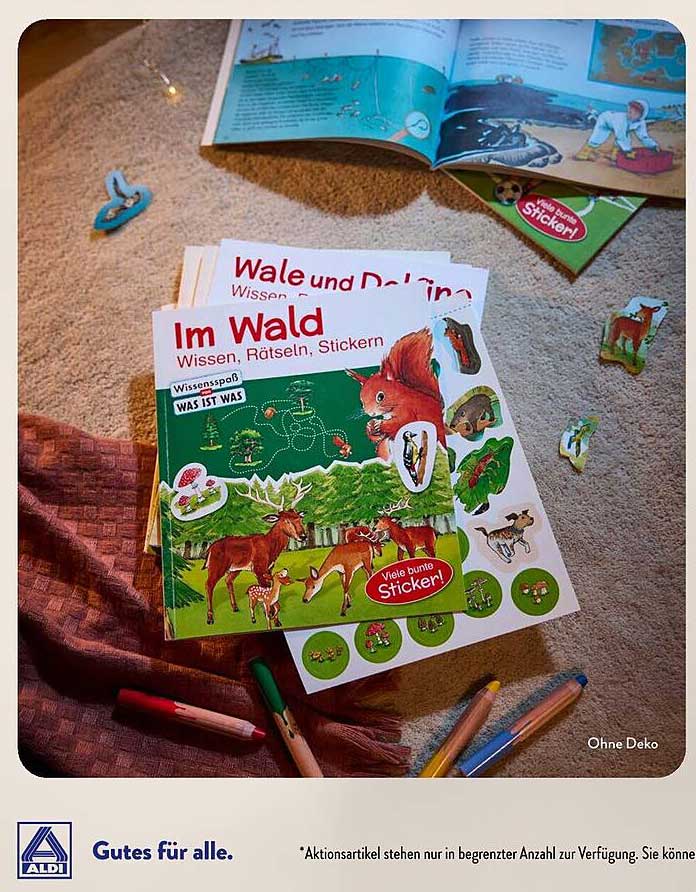 Im Wald  
Wale und Delfine  
Wissensspaß: Was ist was  