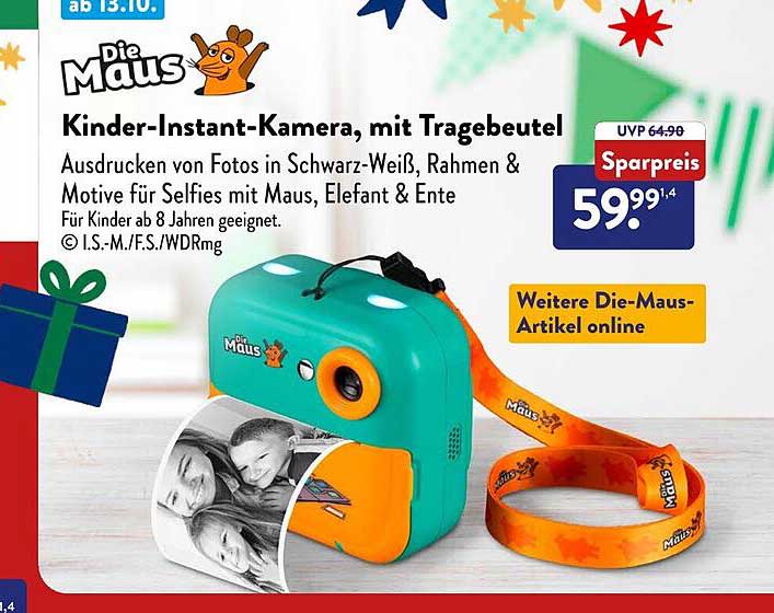 Kinder-Instant-Kamera, mit Tragetasche