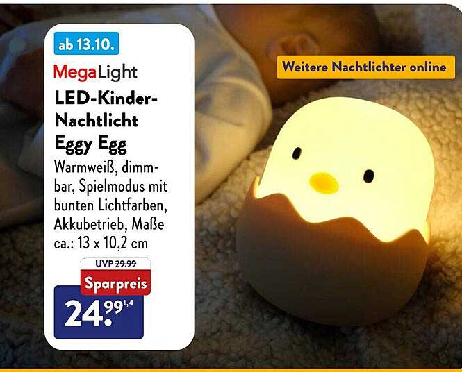 LED-Kinder-Nachtlicht Eggy Egg