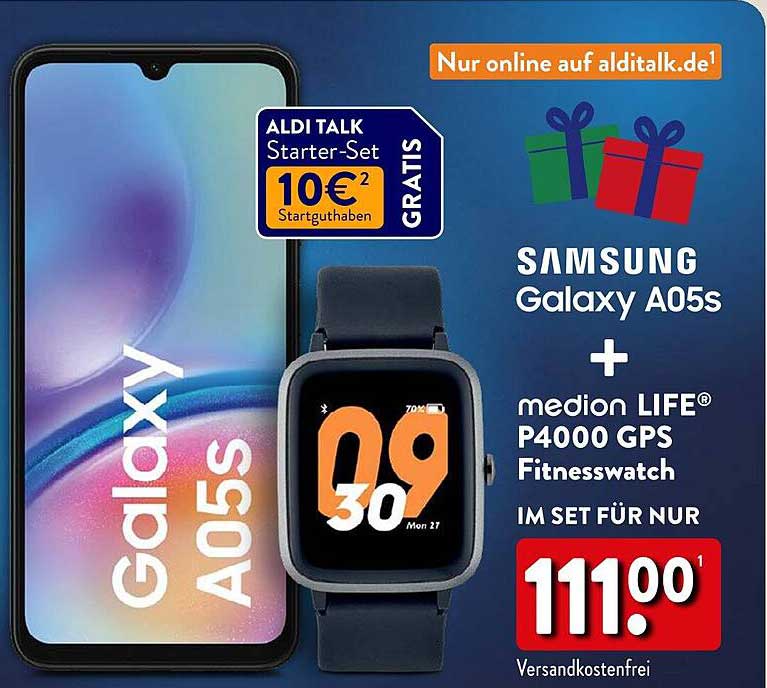 Samsung Galaxy A05s + medion LIFE® P4000 GPS Fitnesswatch