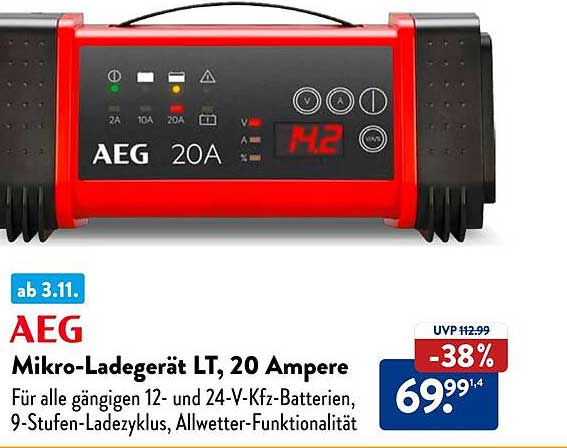 AEG Mikro-Ladegerät LT, 20 Ampere