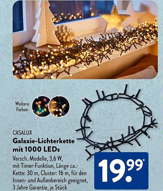 CASALUX Galaxie-Lichterkette mit 1000 LEDs